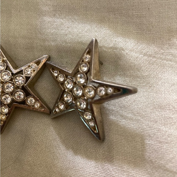 Star Studded Rhinestones Vintage‎ Earrings - Picture 5 of 6